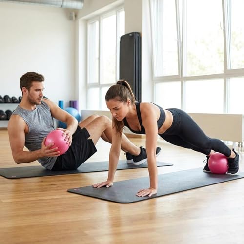 Image of 4 Pcs Small Exercise Pilates Ball Bulk 9 Inch Mini Yoga Balls Anti Burst and Slip for Stability, Fitness, Physical Therapy, Stretching & Core Workout at Home Gym Office Class