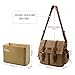 Kattee Leather Canvas Camera Bags for Men Vintage DSLR SLR Messenger Shoulder Bags Khaki