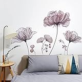 TIMBER ARTBOX Vintage Flower Wall Decals – Transparent Floral Wall Decor – Romantic Wall Stickers fo
