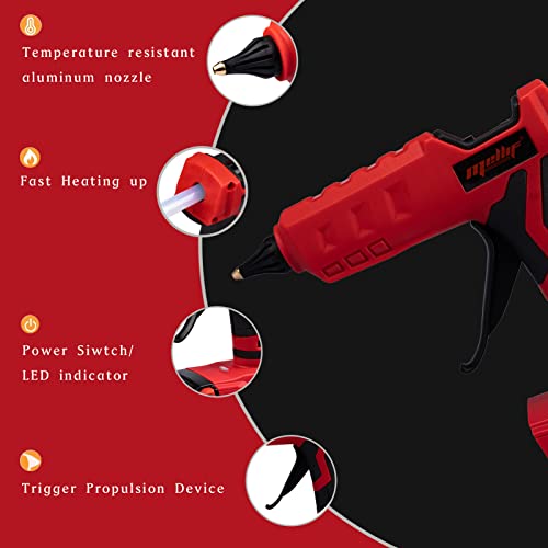 Image of Mellif Cordless Hot Glue Gun Compatible with Milwaukee 18V Battery | Tool Only, Electric Melt Glue Gun w / 20 0.43 inch Glue Sticks, Full Size, Fast Preheating, High Temp for Arts, Crafts, Decoration