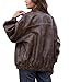 Bakyarder Womens Oversized Y2K Faux Leather Jackets Vintage Plus Size Fashion Motorcycle Coats Fall Fashion Outfits 2025 Coffee Small
