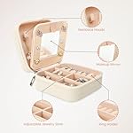 SANDJEST Personalized Jewelry Box, White Travel Jewelry Box with Initial U, Small Monogrammed Jewelry Case Organizer for Girls Women Teen Kids, Mini Travel Essentials Gifts for Birthday Christmas - Image 3