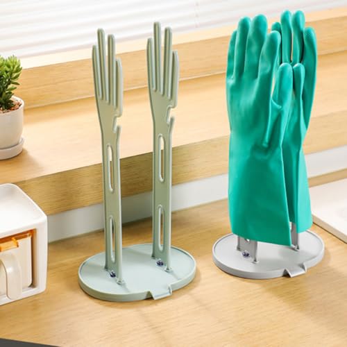 Soporte para guantes de limpieza multifuncional con base antigoteo para mantener encimeras secas 7