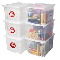 IRIS Store It All opbergbox - 75L - 3 Stuks- Zwart/Rood