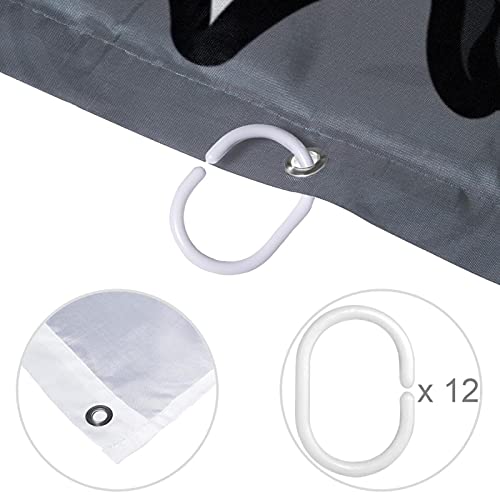 Rideau de douche loup gris avec crochets pour décoration de salle de bain enfants - 5