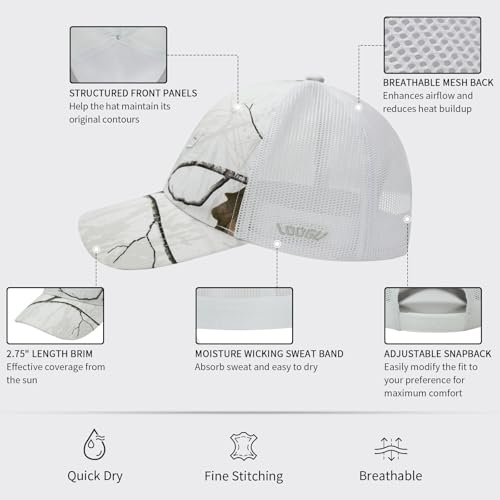 Image of LOOGU Fishing Hat Mesh Back for Men Women Adjustable Baseball Trucker Cap Snapback Hats