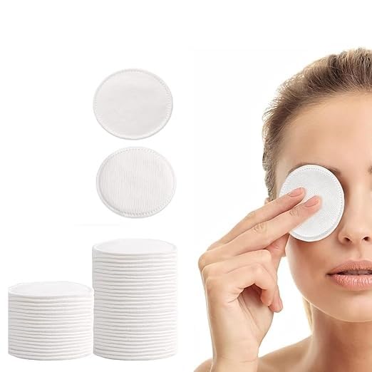 symkard-reusable makeup remover cotton pads, 50 pack, soft hypoallergenic facial rounds, cotton pads for face cleansing, removing makeup, applying facial toner & nail polish remover white (1)