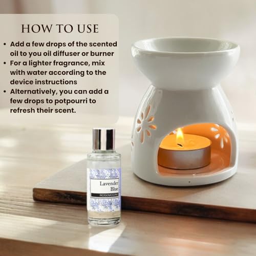 Image of Rosemoore Pure Scented Oil Lavender Blue 15ml Each (Pack of 2) - Can Be Used in Oil Burner, Electric Diffuser & Potpourri