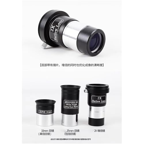 Accesorios for telescopios con lente Barlow 2X para noches de observación lunar 3