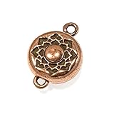Copper Lotus Magnetic Clasp, TierraCast Boho Flower (1 Set)