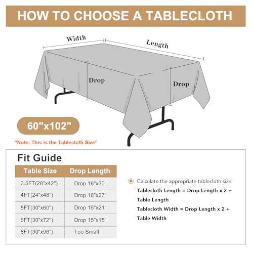 Image of sancua Rectangle Tablecloth - 60 x 102 Inch - Stain and Wrinkle Resistant Washable Polyester Table Cloth, Decorative Fabric Table Cover for Dining Table, Buffet Parties and Camping, Navy