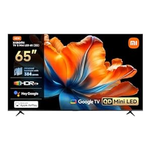 XIAOMI TV S Mini LED 65"(165 cm), QLED Mini LED Fernseher, 4K UHD, Smart TV mit Google TV, HDR10+, Triple Tuner, DVB T2, 60Hz mit 120Hz Game Boost Mode, MEMC, Dolby Audio, Airplay 3, Google Assistant