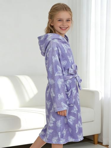 Image of Doctor Unicorn Soft Hooded Rainbow Bathrobe Sleepwear for Girls
