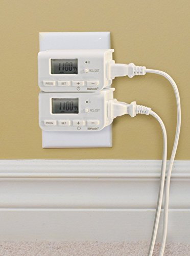 Woods 50007 50007Wd Indoor 24-Hour Digital Plug-In Timer: 2 Pac: 1 Polarized Outlet: Ideal For Automating Your Holiday Decorations And Christmas Tree Lights, 2 Pack, White #TOP2