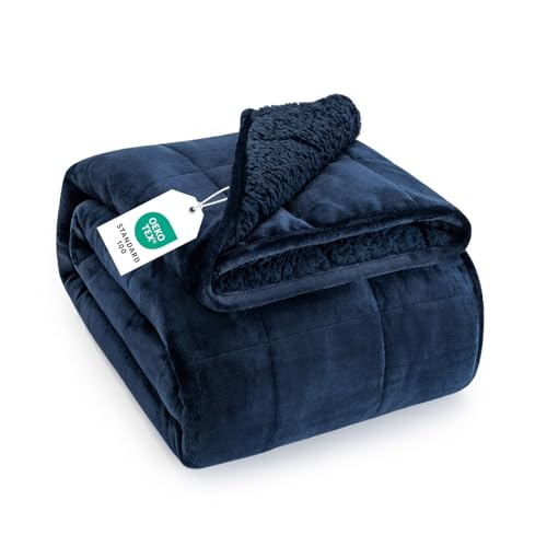 Image of Topblan Sherpa Fleece Weighted Blanket 15lbs, 48 x 72 Twin Size for Adults