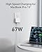 Nekmit 67W Flat USB C Charger Block, 3-Port GaN Fast Wall Charger(2*USB-C & 1*USB-A), USB C Wall Plug with Fixed Prongs for iPhone 17/16 Series, MacBook Pro/Air, iPad, Galaxy and More