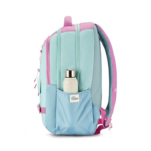 Image of uppercase Luna School Bag for Kids | Purple backpack with Well padded Shoulder Strap and Back | 500 Days Warranty