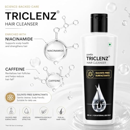 Image of TRI-CLENZ Hair Cleanser, Sulfate-Free, with Niacinamide & Caffeine, for Dry, Damaged & Frizzy Hair, 250 ml FVBDFVE