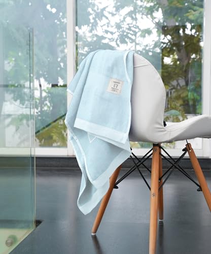 Image of Doctor Towels, World's First Banana Terry Bath Towel, 400 GSM | Dermatologist Tested for Sensitive Skin | 60 x 120 cm Towels for Bath Large Size | Clinically Tested to Help Reduce Acne - Blue