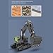 RCTRORCARY Remote Control Excavator 22CH 4-in-1 RC Excavator Truck Vehicles, 360° Rotation Digger with Metal Shovel Drill Grab and Lights Sounds, 1:14 Simulation RC Truck for Adult - Green