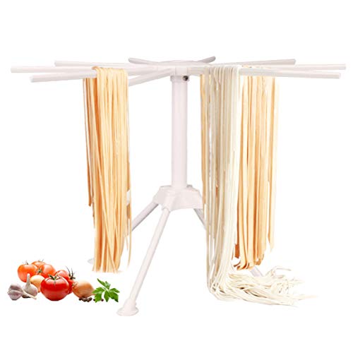 BUYGOO Pasta Drying Rack Noodle Stand with 10 Bar Handles Collapsible, Household Noodle Dryer Rack Hanging for Home Use, Spaghetti Drying Rack Noodle Stand for Making Fresh Pasta at Home