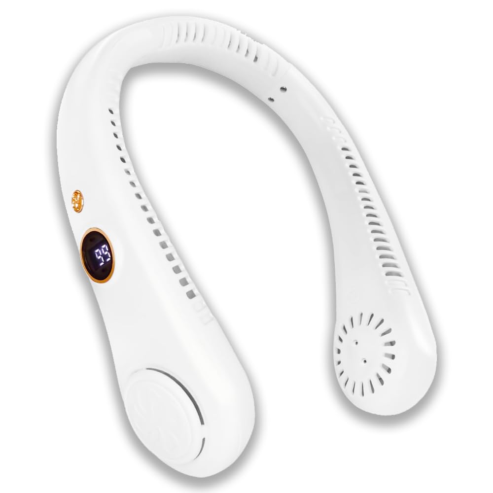 GC GLOBALCOMMERCE Ventilatore Collo a 5 Velocità con Display Portatile e Ricaricabile