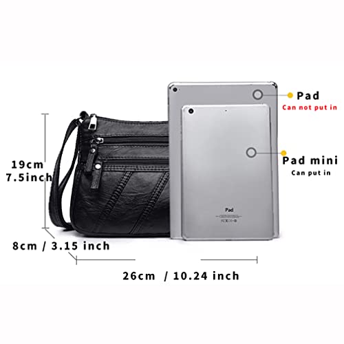Wuxingmeili Crossbody Bags For Women Waterproof Shoulder Bag Messenger Bag Casual Pu Leather Ladies Purse Handbag Cross Body Hand Bag Black thumb #1
