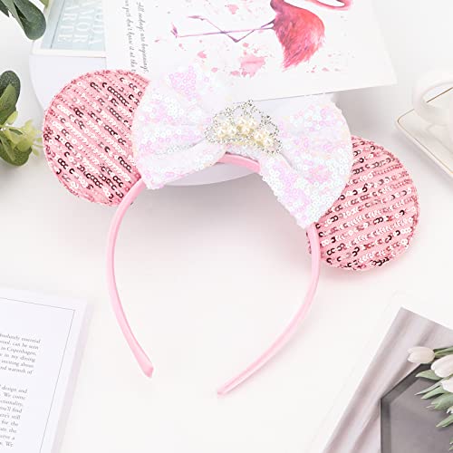 Dreshow Mouse Ears Shiny Bow Headbands Glitter Party Princess Decoration Cosplay Costume For Girls & Women #TOP4