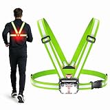 【Luminosité Supérieure & Visibilité à 360°】La lampe pectorale running avec une lampe frontale de 800 lumens éclaire le chemin jusqu’à 90 m devant, le feu arrière étant visible jusqu’à 400 m derrière. Contrairement au gilet reflechissant running passif, ce système actif garantit votre visibilité. Équipée de bandes réfléchissantes 360°, elle est plus sûre que la lampe frontale running traditionnelle pour la course nocturne, le cyclisme et le jogging.