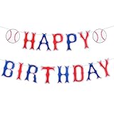 Baseball Birthday Banner, Baseball Birthday Party Happy Birthday Banner Baseball Party Supplies Decorations Paper Baseball Banner Sports Backdrop for Party Sport Lover Baseball Birthday Decorations