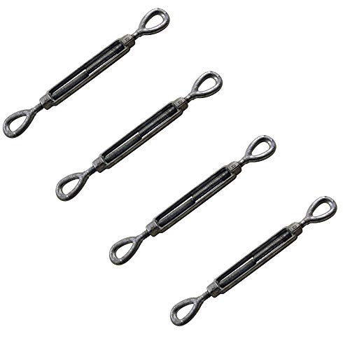 4 unidades tensor ojo a ojo 1/4'' x 4'' galvanizado forjado carga 500 lbs miniatura 1