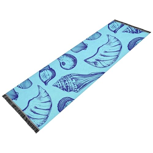 Seashells Drawing Runner Rug for Hallways Kitchen Rugs Washable Rug for Living Room Bedroom Hardwood 72 * 23.5 in