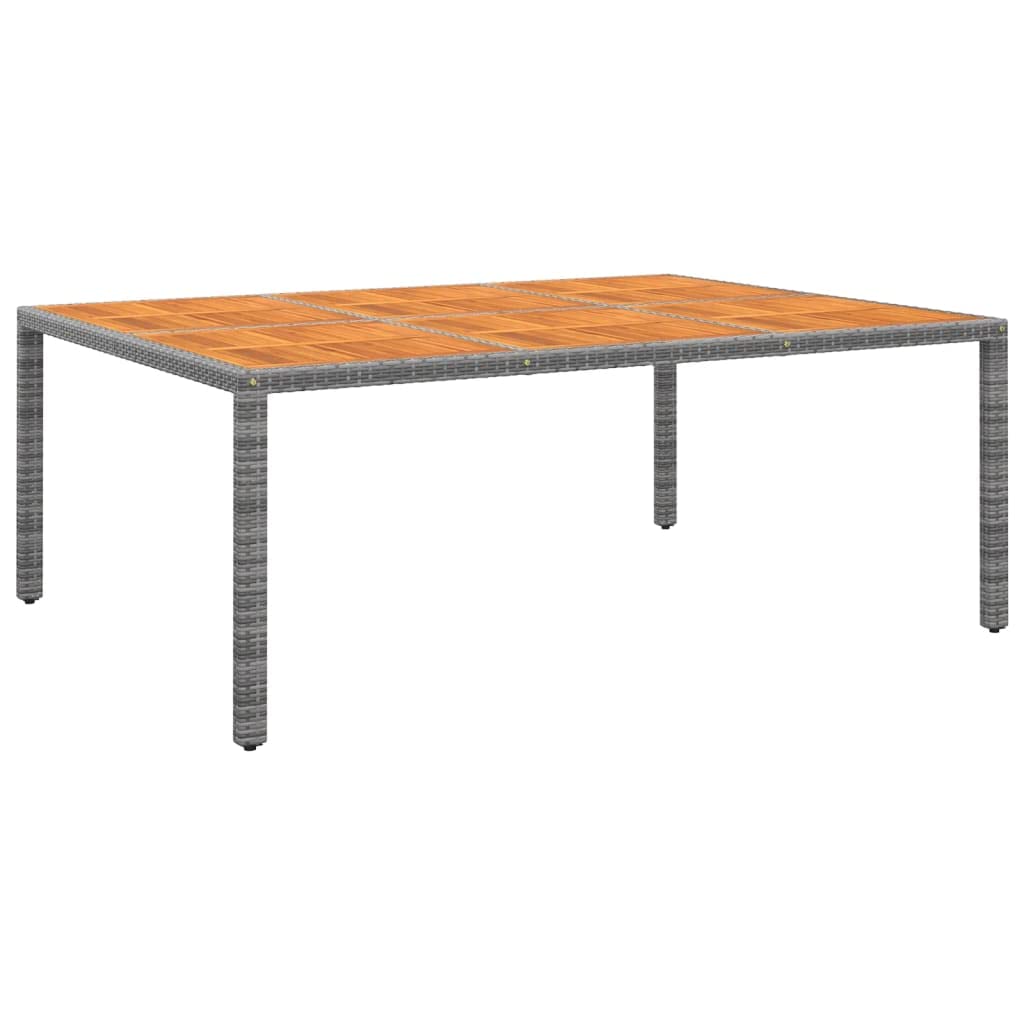 Table de jardin en bois d'acacia et rotin gris 200x150cm SKM
