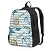 Sac à dos de voyage avec bretelles réglables pour ordinateur portable Motif pissenlit, Ancrages de navires nautiques rayées, taille unique