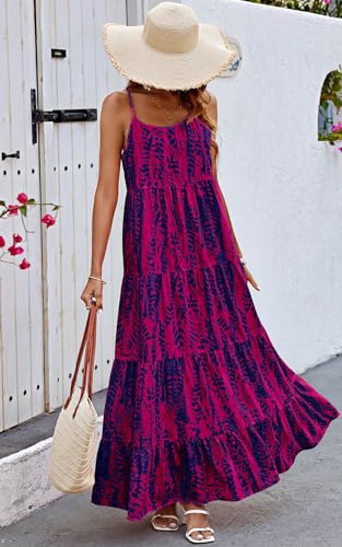 Image of PRETTYGARDEN Women Summer Dresses 2026 Spaghetti Strap Scoop Neck Floral Maxi Dress Flowy Boho Long Sundress with Pockets