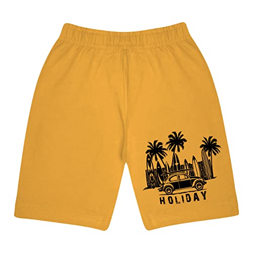 Image of KYDA Kids Boys 100% Cotton Printed Shorts Soft Breathable Elastic Waist Multicolor Casual Summer Wear, Playwear Shorts for Boys (Pack of 4)