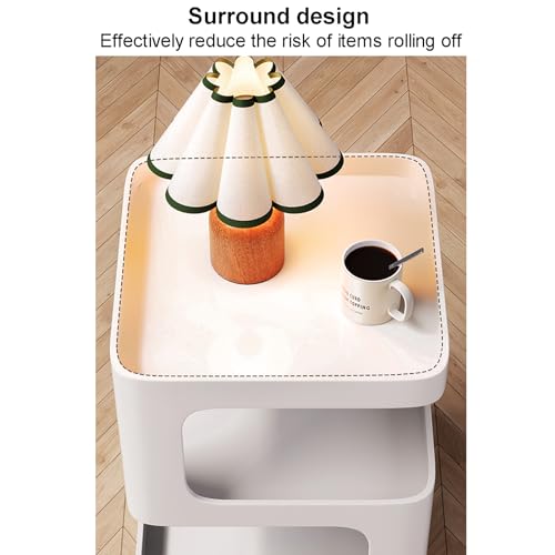 Table d'appoint en plastique compacte avec étagère de rangement salon - 5