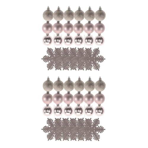 Zerodeko 2 Juegos Bolas De Navidad Adornos para Árbol De Navidad Adornos Irrompibles Mini Árbol De Navidad Nieve Decoraciones Navideñas Bolas Chimenea Inflable Decoraciones 48 Uds * 2