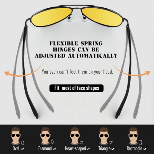 Image of CGID GA61 Premium Al-Mg Alloy Pilot Polarized Sunglasses UV400, Full Mirrored Spring Hinges Sun Glasses for Men Women Shades