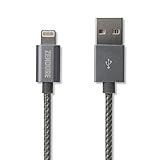 [Apple MFi Certified] Zendure 3 ft 39inch Nylon Braided USB Charge/Sync Cable with Lightning Connector for iPhone 7/7 Plus / 8/8 Plus, iPad Pro and More (Space Grey)