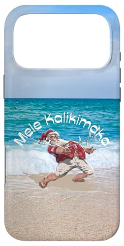 ビーチライトでリンボをしている面白いサンタクリスマスパーティー スマホケース iPhone 17 Pro Max 用
