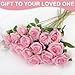 C APPOK 36PCS Fake Roses Artificial Silk Flowers Artificial Roses with Long Stems - Pink Roses Faux Silk Roses Bulk, Realistic Roses Bouquet for Home Wedding Centerpieces Decoration Party Decor