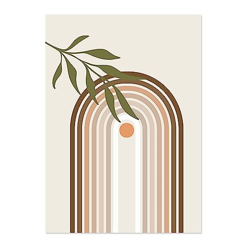 Cuadros decoración moderna estilo boho con tres lienzos botánicos abstractos de 60x70 2