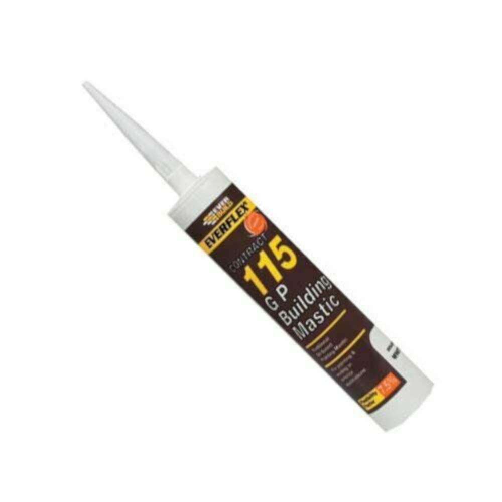 12 x EVERBUILD GREY 115 G.P. Building Mastic Pointing Sealant Waterproof