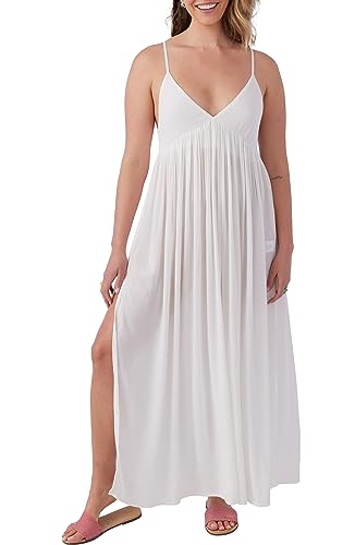 O'NEILL Women's Mel Maxi Dress - Comfortable and Casual Sleeveless Cover-Up Dress with Racer Back Straps,Vanilla 1,M
