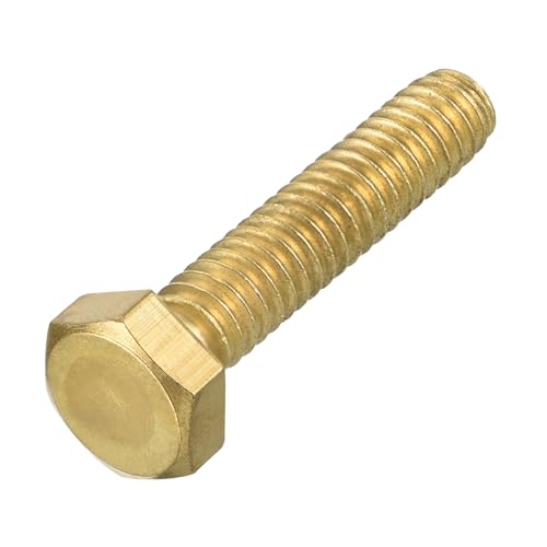 Image of METALLIXITY Hex Head Screw Bolt (1 /4-20x1-1 /4) 1Pcs, Brass Fully Threaded Solid Brass Hex Bolts Machine Screws - for Machinery Repair