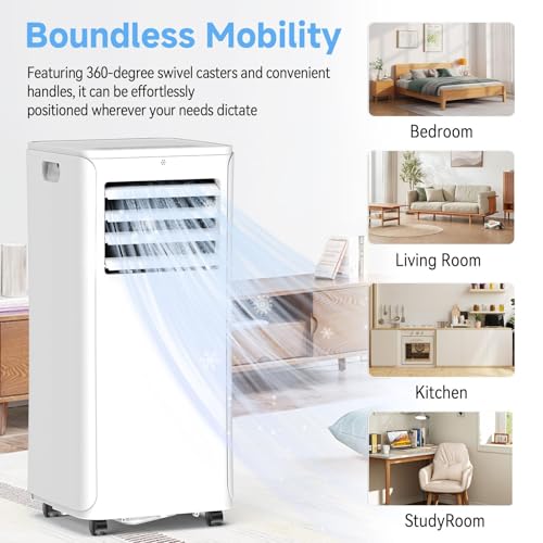 Image of Portable Air Conditioner - 12,000 BTU 3-in-1 Cooling Unit with Dehumidifier, Fan & AC Modes - Ac Units Cools Up to 550 Sq.Ft - 24-Hour Timer, Remote Control & Window Kit Included