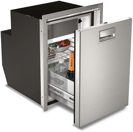 Refrigerator with Freezer Drawer, Stainless Steel, Single Compartment, Silver, 0402-0057