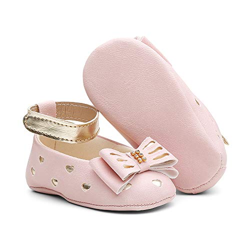 Sapatinho Sapatilha Infantil Primeiros Passos Menina Fofo Bebês (20, Rosa)