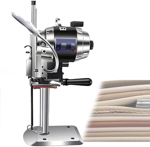 Electric Fabric Cutting Machine with LED Light, 12" Vertical Straight Knife Cutter & Auto Knife Sharpener, Industrial Heavy-Duty Fabric Tool for Seamstress & Tailoring